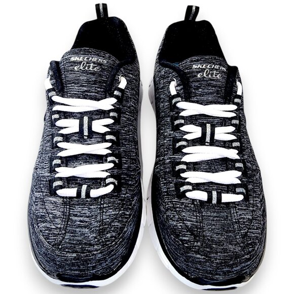 Sketchers-Women's SIZE 6- Memory Foam Elite Sneakers-Flex Elite-Black White - Picture 2 of 15